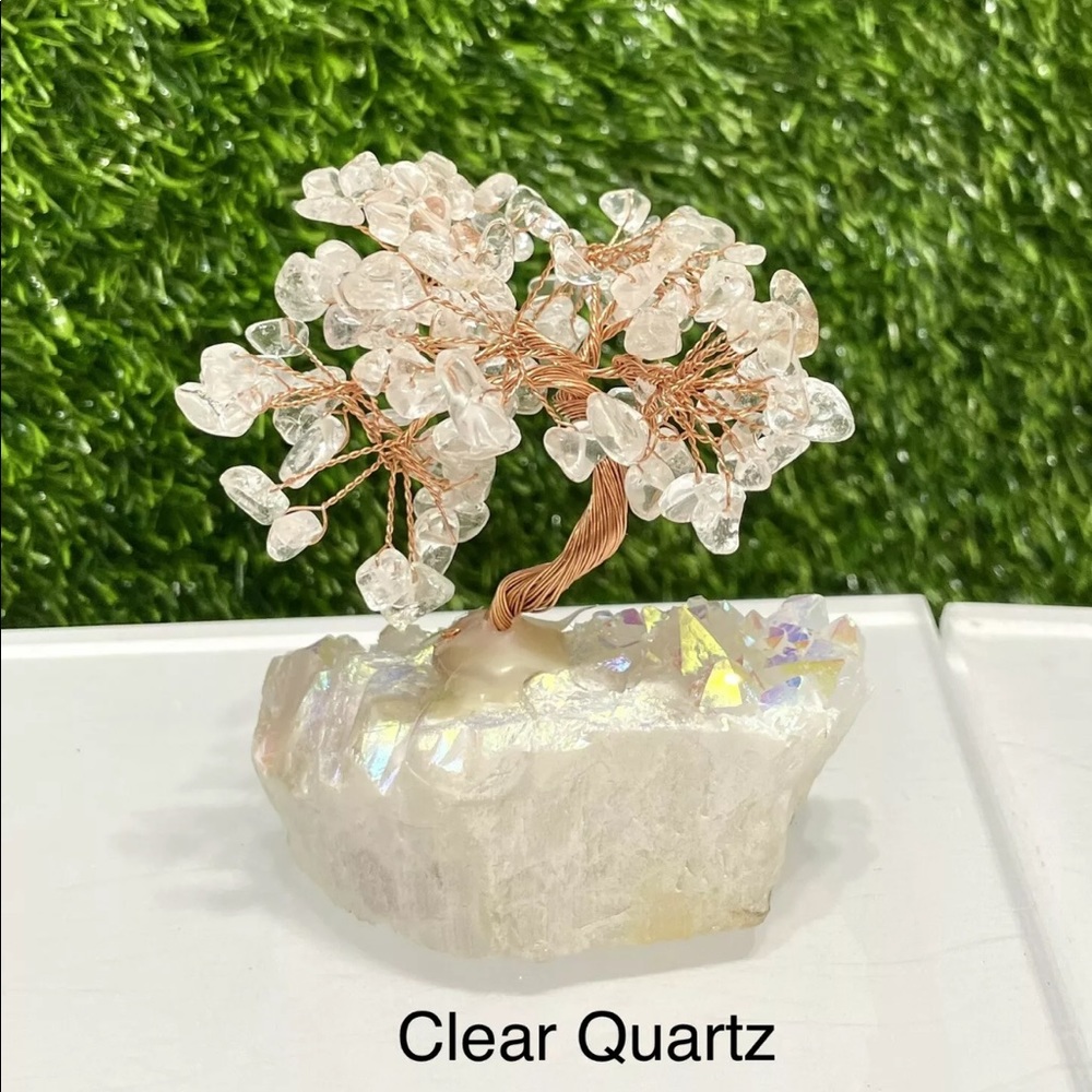 Bonsai Tree With Angel Aura Base Crystal